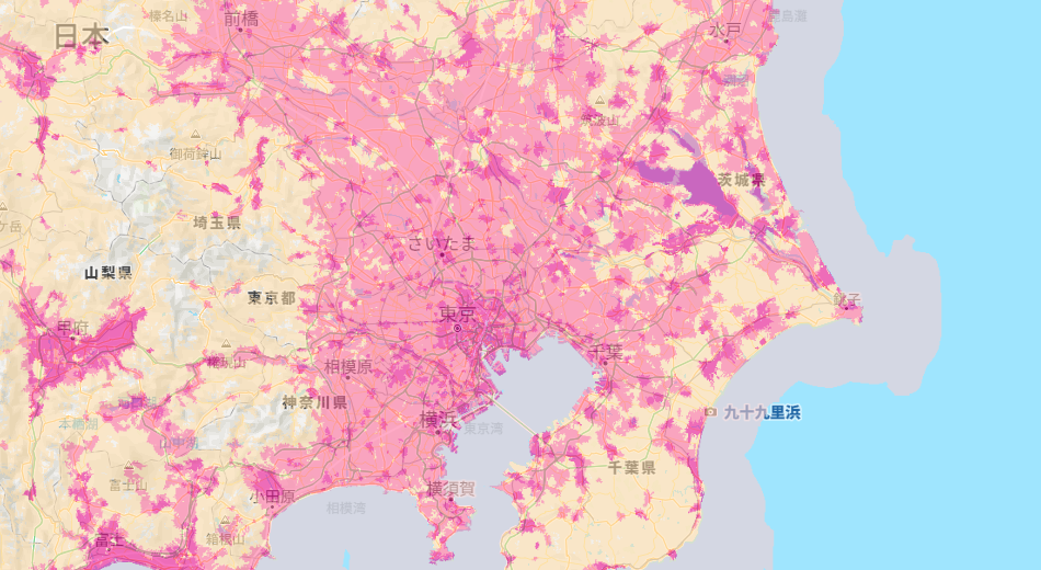 ソフトバンク サービスエリアマップ