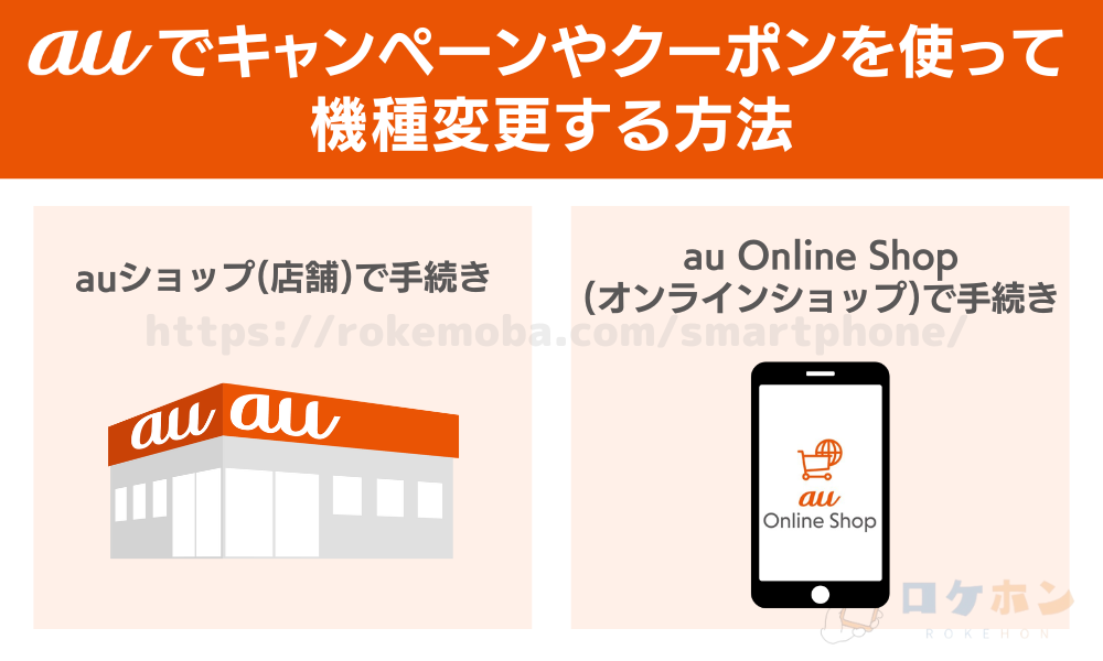 auでキャンペーンやオンラインショップのクーポンを使って機種変更する方法