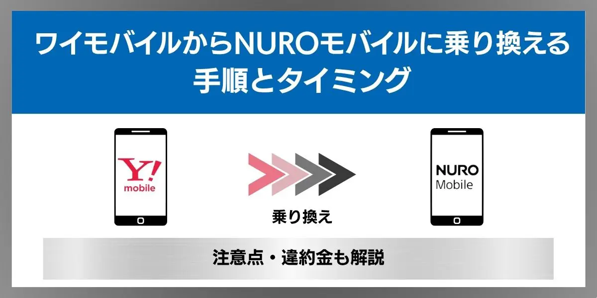 ワイモバイルからNUROモバイルに乗り換える手順とタイミング！注意点・違約金も解説