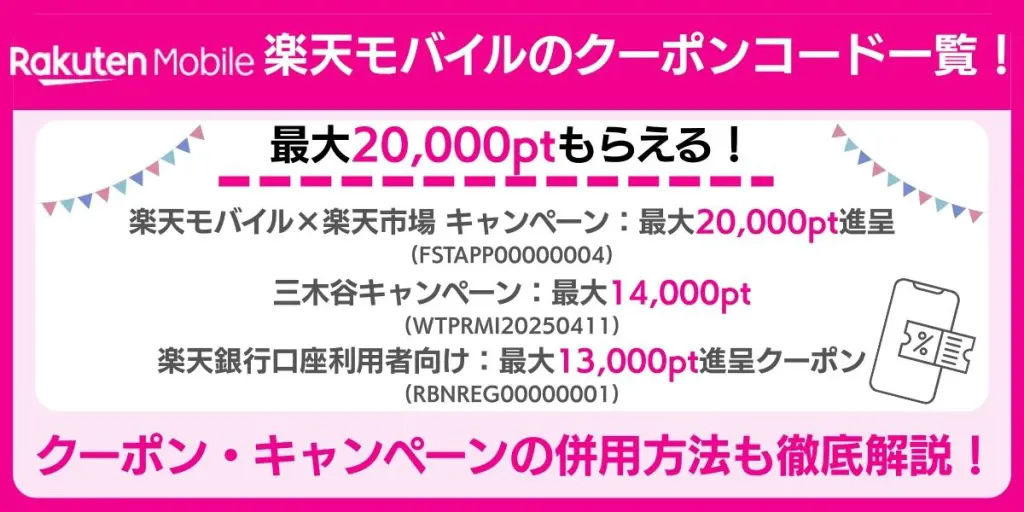 楽天モバイル クーポン