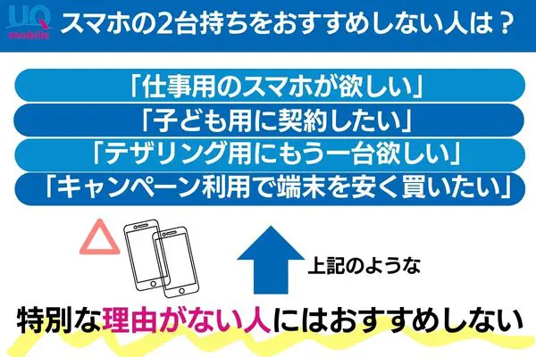 uqモバイル 2台持ち おすすめしない人