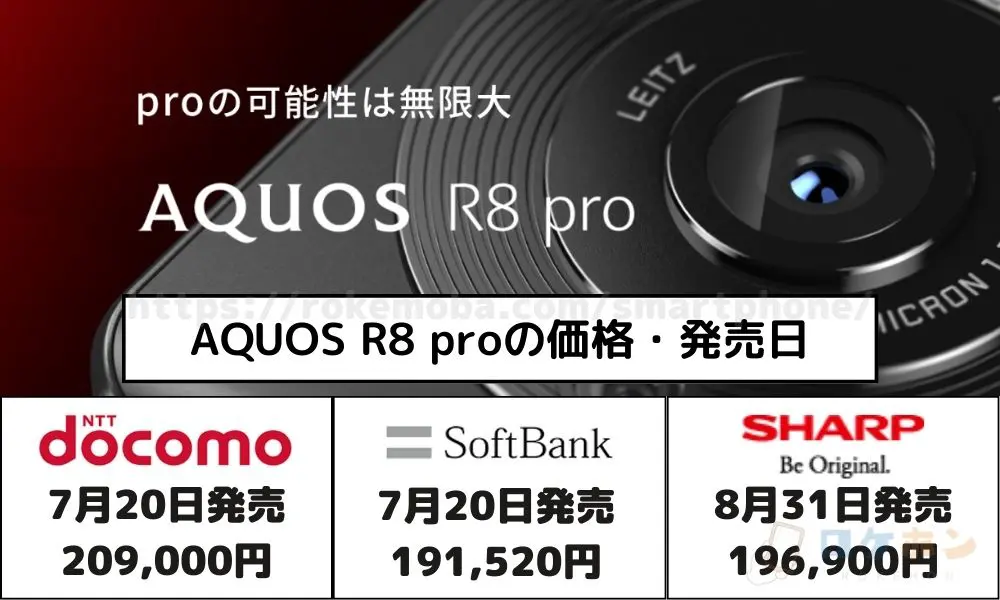 AQUOS R8 pro の価格・発売日