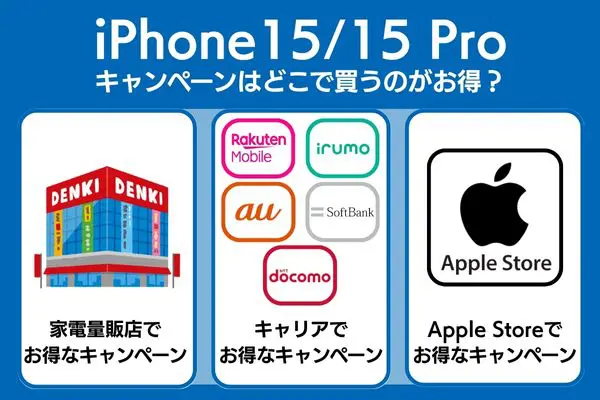 iPhone15/15 Proのキャンペーンはどこで買うのがお得?