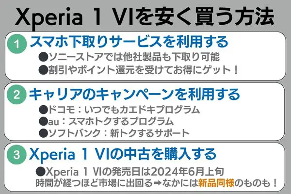 xperia 1 vi 安く買う方法