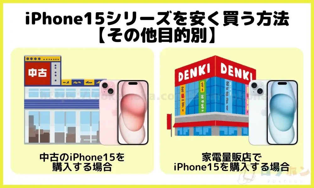 iPhone15シリーズを安く買う方法【その他目的別】