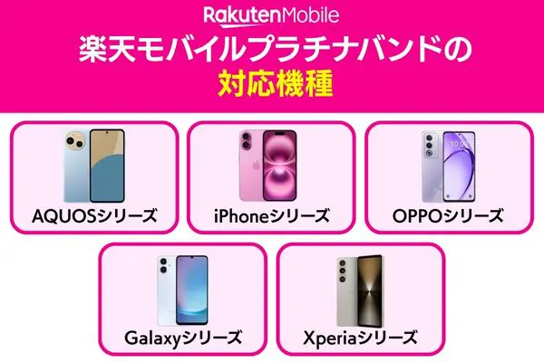 楽天モバイルプラチナバンドの対応機種