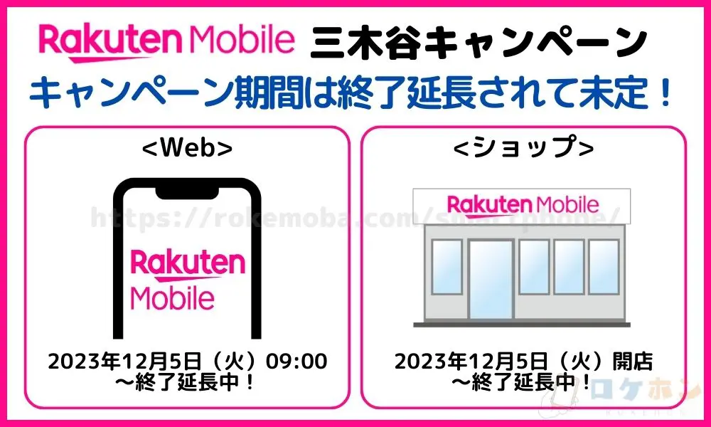 三木谷キャンペーン期間は終了延長されて未定