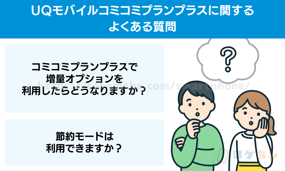 UQモバイルコミコミプランプラスに関するよくある質問