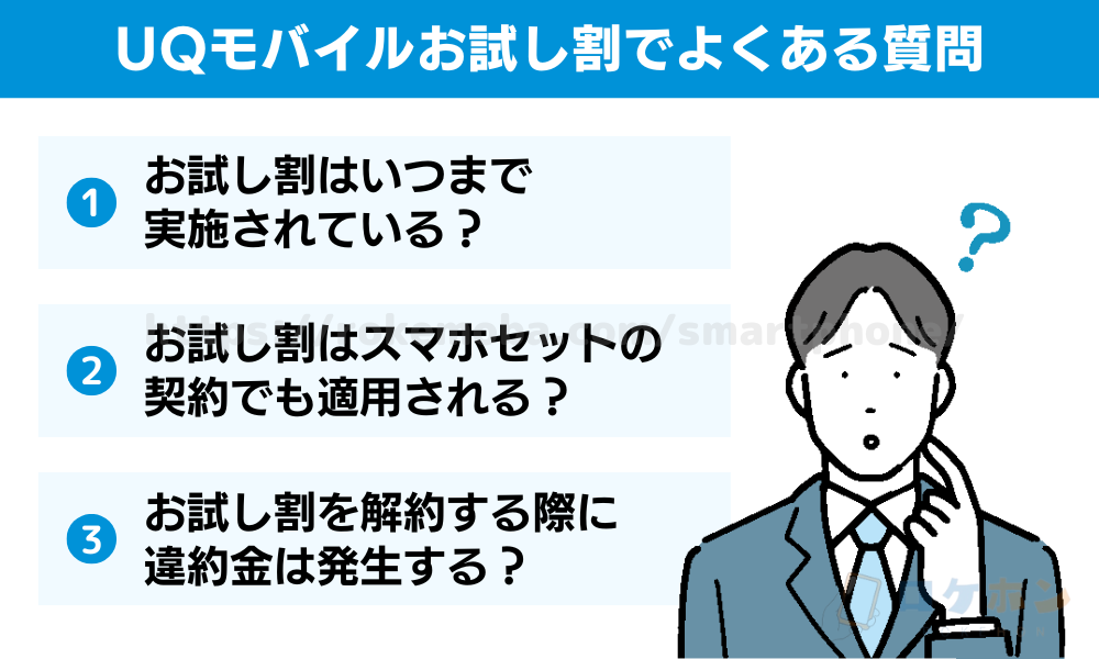 UQモバイルお試し割でよくある質問