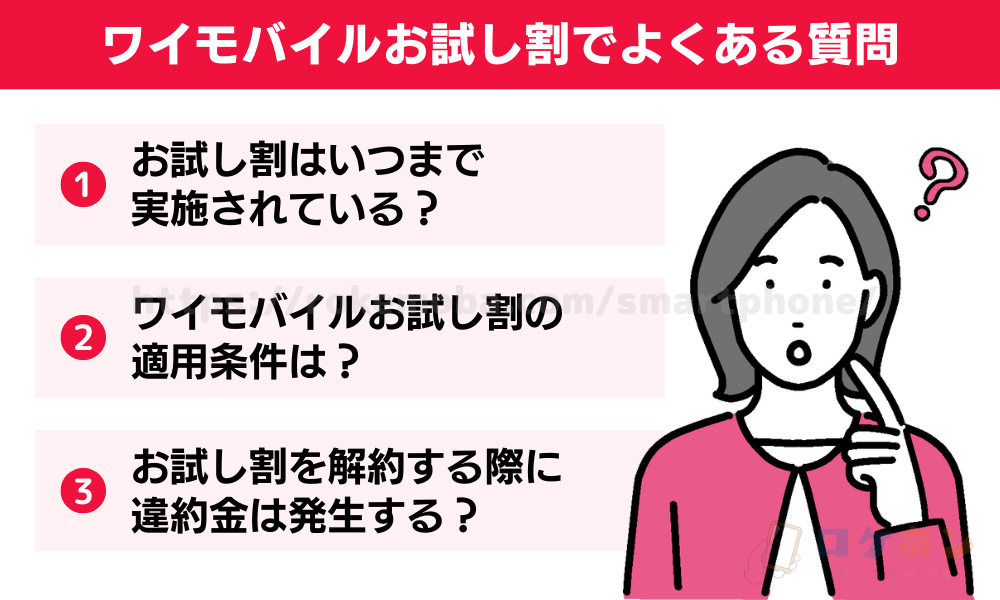 ワイモバイルお試し割でよくある質問