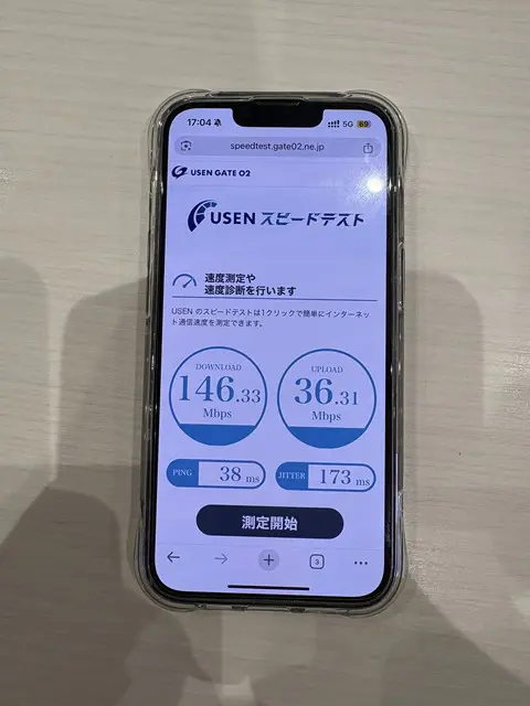 楽天モバイルの速度(石川:屋内)