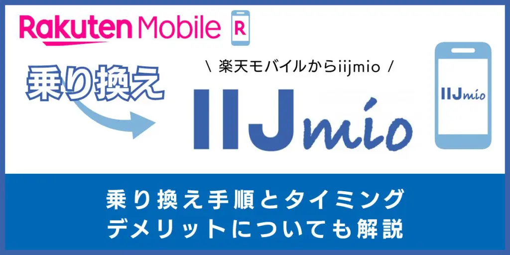 楽天モバイルからIIJmioに乗り換える手順とタイミング！注意点・違約金も解説