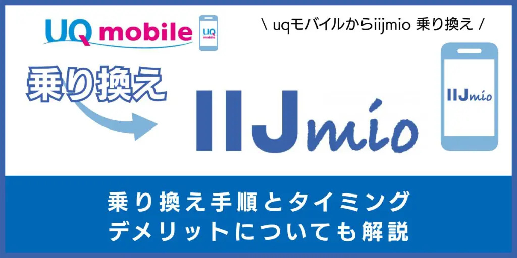 UQモバイルからIIJmioに乗り換える手順とタイミング！デメリットや違約金も解説