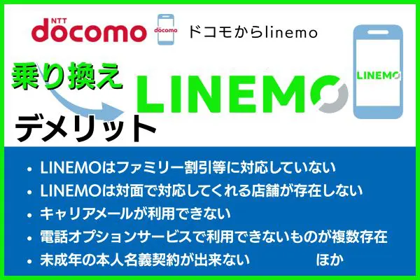 ドコモからLINEMOに乗り換えるデメリット