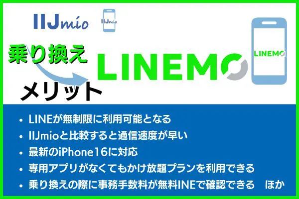 IIJmioからLINEMOへ乗り換える メリット