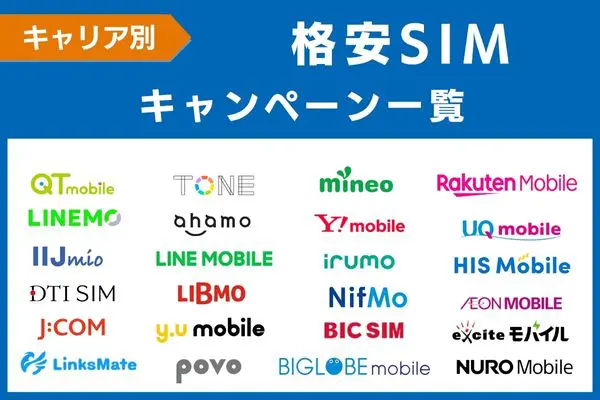 【キャリア別】格安SIMのキャンペーン一覧