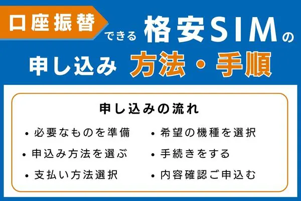 口座振替できる格安SIMの申し込み方法・手順