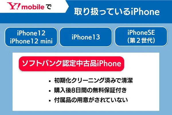 ワイモバイルで取り扱っているiPhone