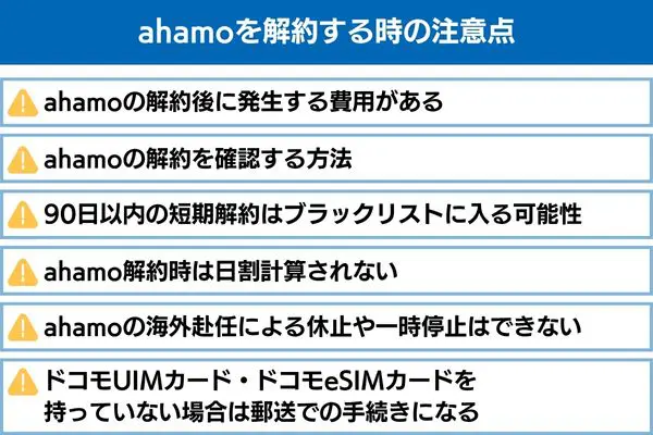ahamoを解約する時の注意点