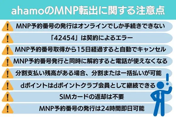 ahamo MNP転出に関する注意点