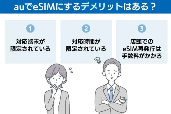 auでeSIMにするデメリットはある?