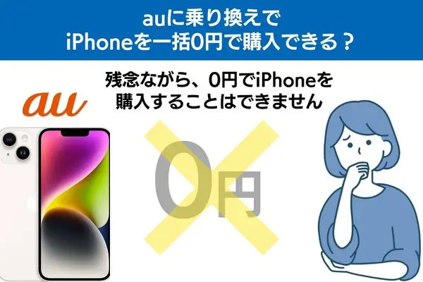 auに乗り換えでiPhoneを一括0円で購入できる？