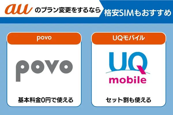 auのプラン変更をするなら格安SIMもおすすめ