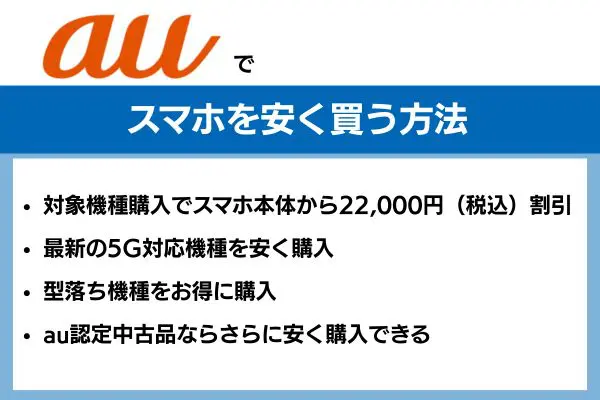 auでスマホを安く買う方法