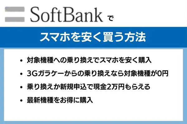 ソフトバンクでスマホを安く買う方法