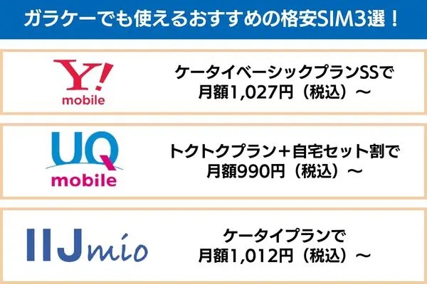 ガラケーでも使えるおすすめの格安SIM3選!