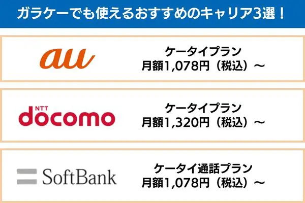 ガラケーでも使えるおすすめのキャリア3選!