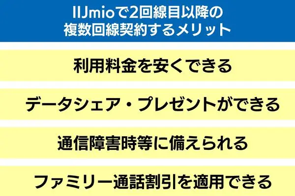 IIJmioで2回線目以降の複数回線契約するメリット