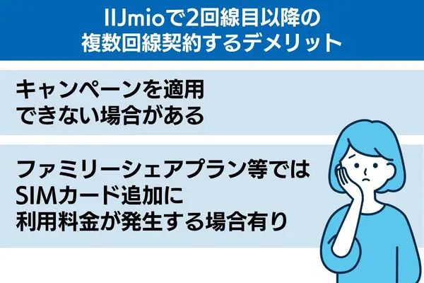 IIJmioで2回線目以降の複数回線契約するデメリット