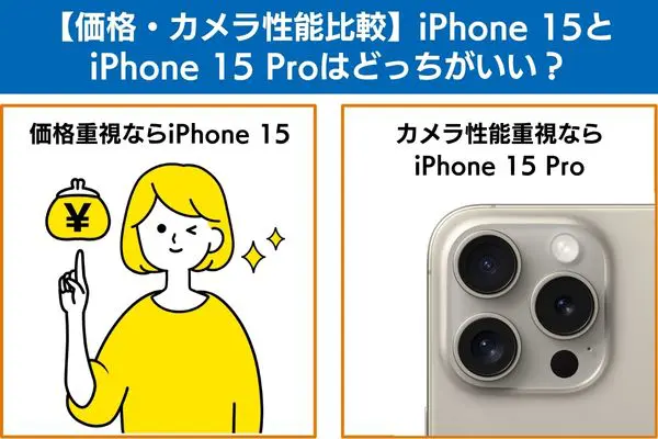 【価格・カメラ性能比較】iPhone 15とiPhone 15 Proはどっちがいい？