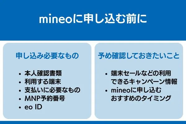 mineo 申し込む前に