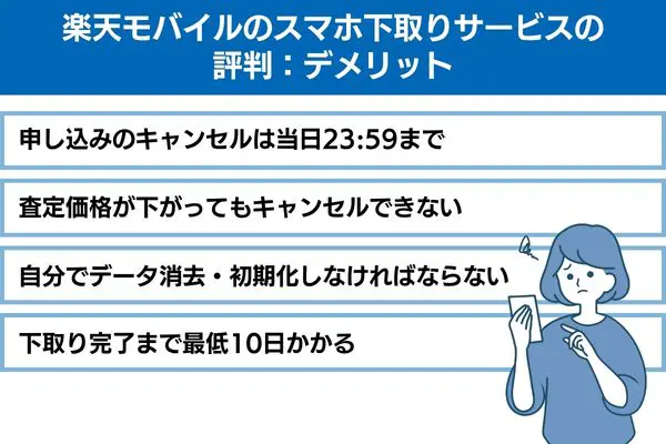 楽天モバイルのスマホ下取りサービスの評判：デメリット