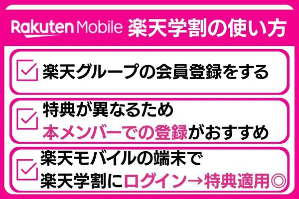 楽天学割の使い方まとめ