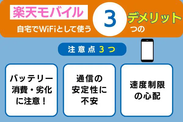 楽天モバイル自宅でWiFiとして使う3つのデメリット