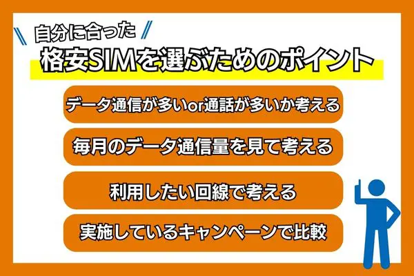 自分に合った格安SIM 選ぶためのポイント