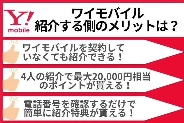 ワイモバイル 紹介キャンペーン 紹介する側 メリット