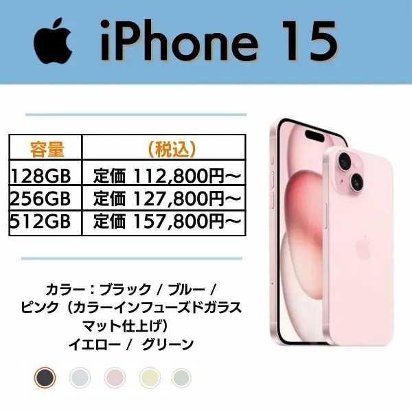  iPhone 15｜型落ちモデルで各社値下げ