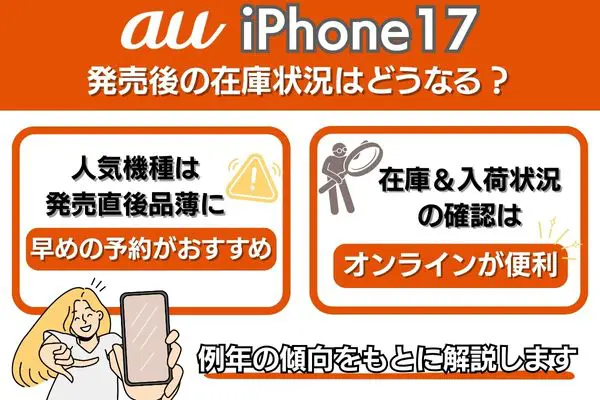 iphone17のauショップの在庫は発売直後どうなる