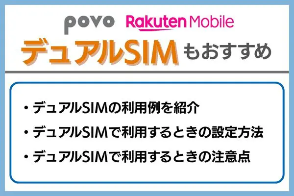 povo 楽天モバイル デュアルSIM