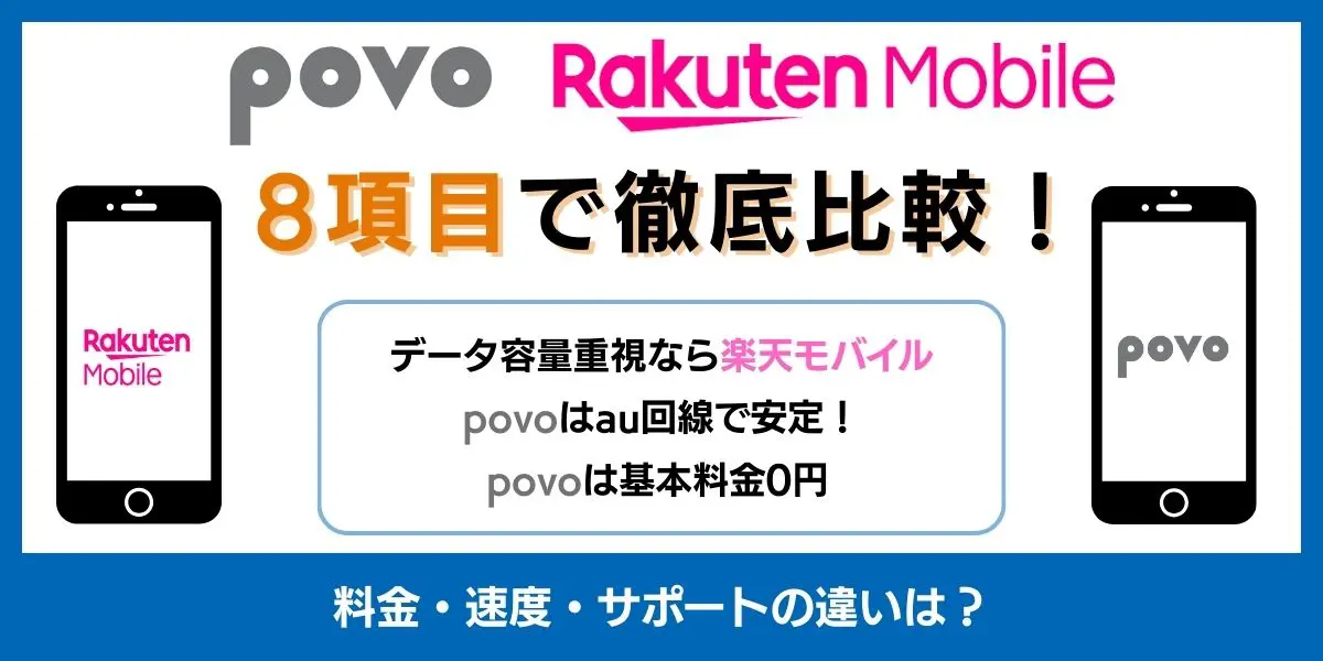povo 楽天モバイル　比較　アイキャッチ