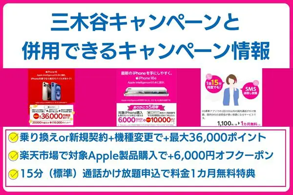 三木谷キャンペーンと併用できるキャンペーン
