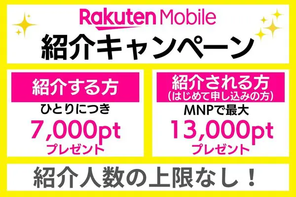 楽天モバイル紹介キャンペーン