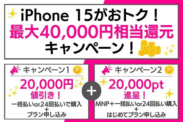 最大40,000円相当還元キャンペーン