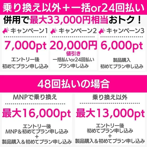 キャンペーン使用ポイント獲得例