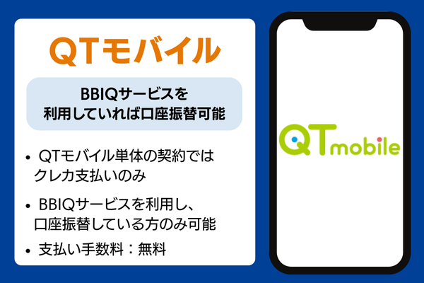 QTモバイル 口座振替説明画像