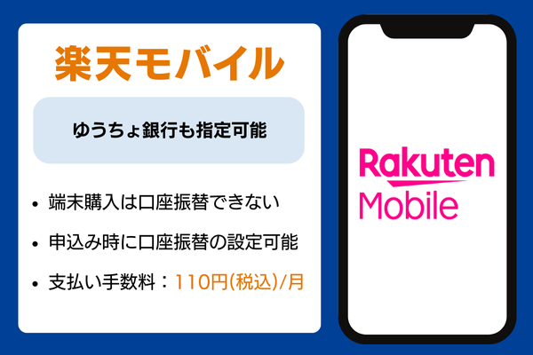 楽天モバイル 口座振替説明画像